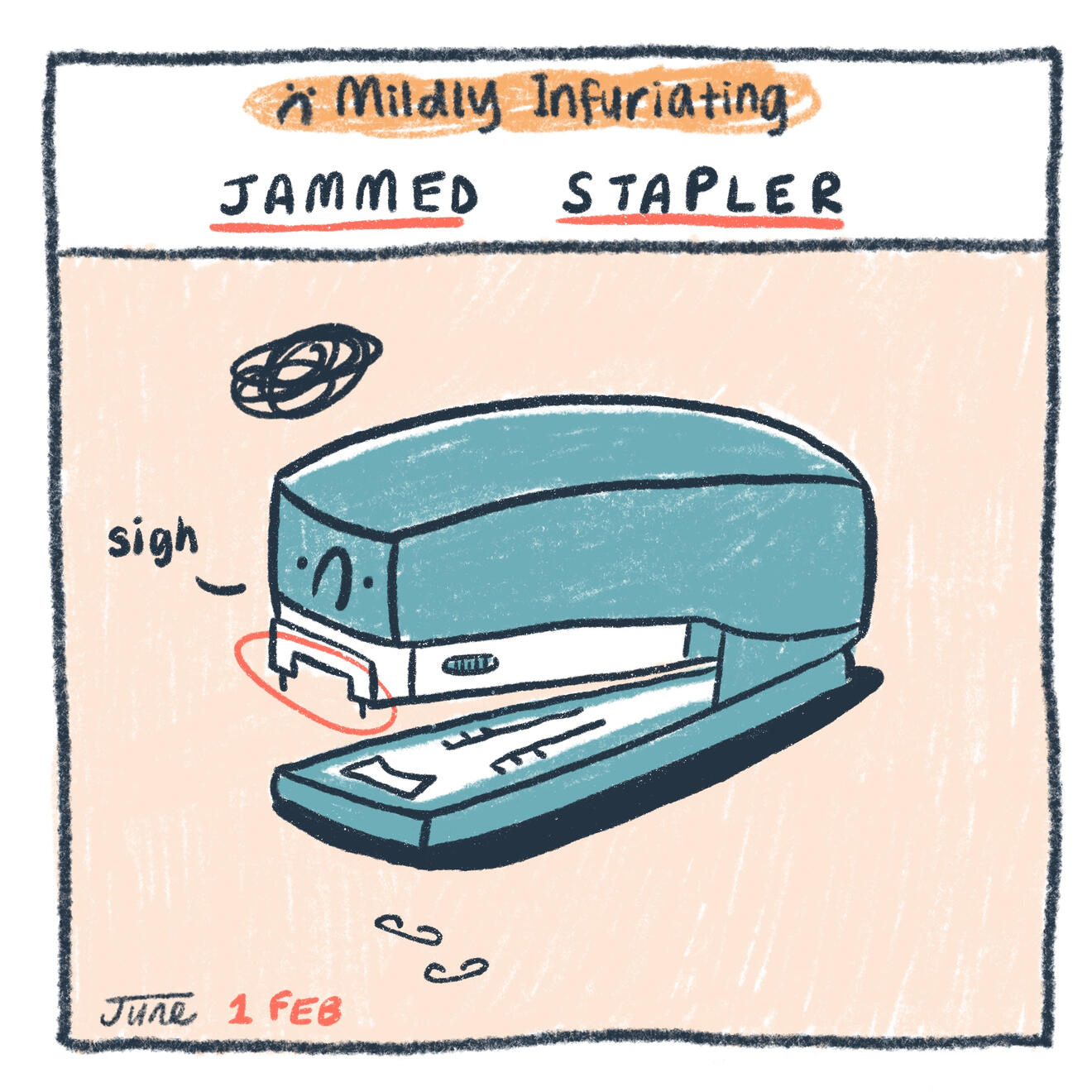 Jammed stapler