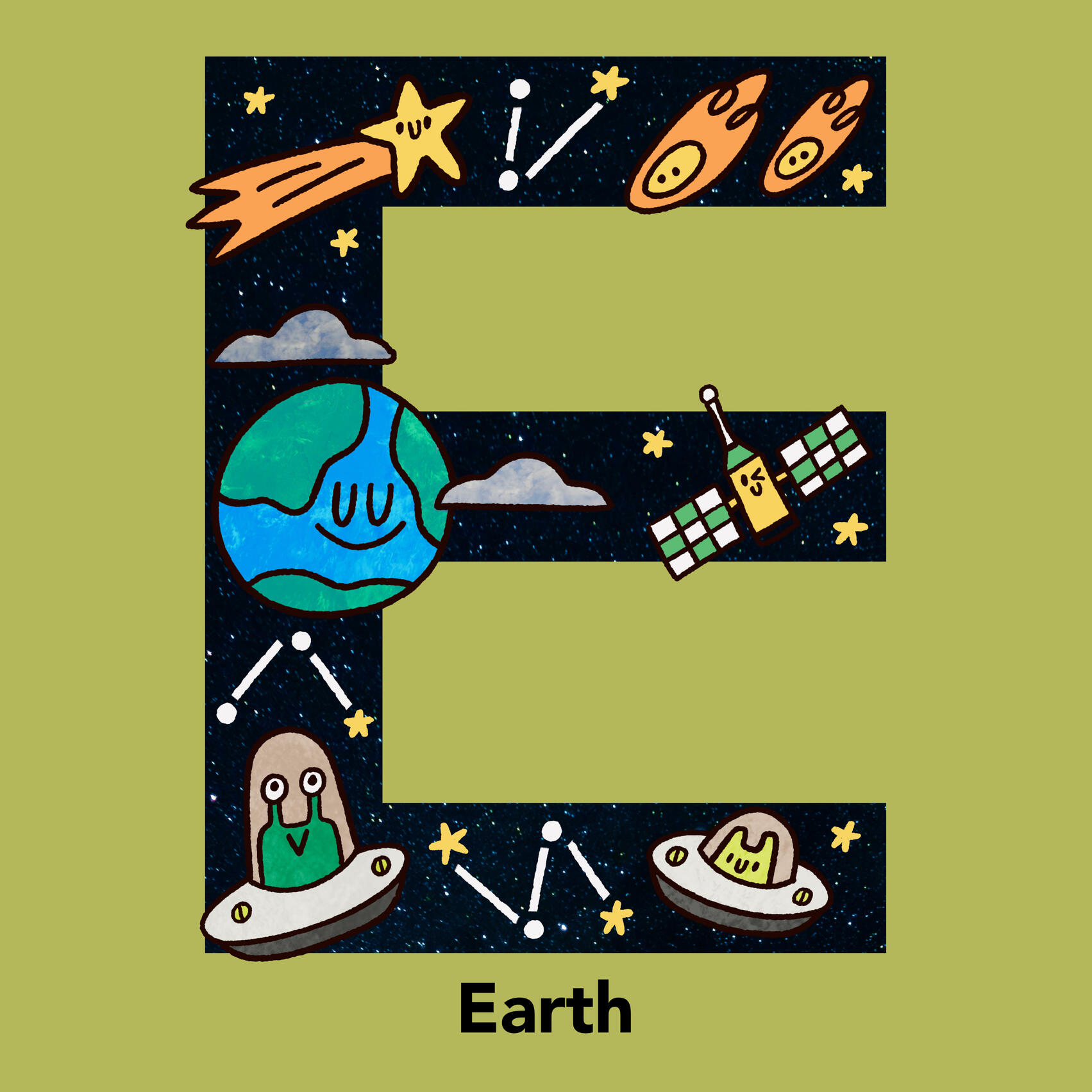 E is for Earth Space Alphabet Series. E is for Earth.