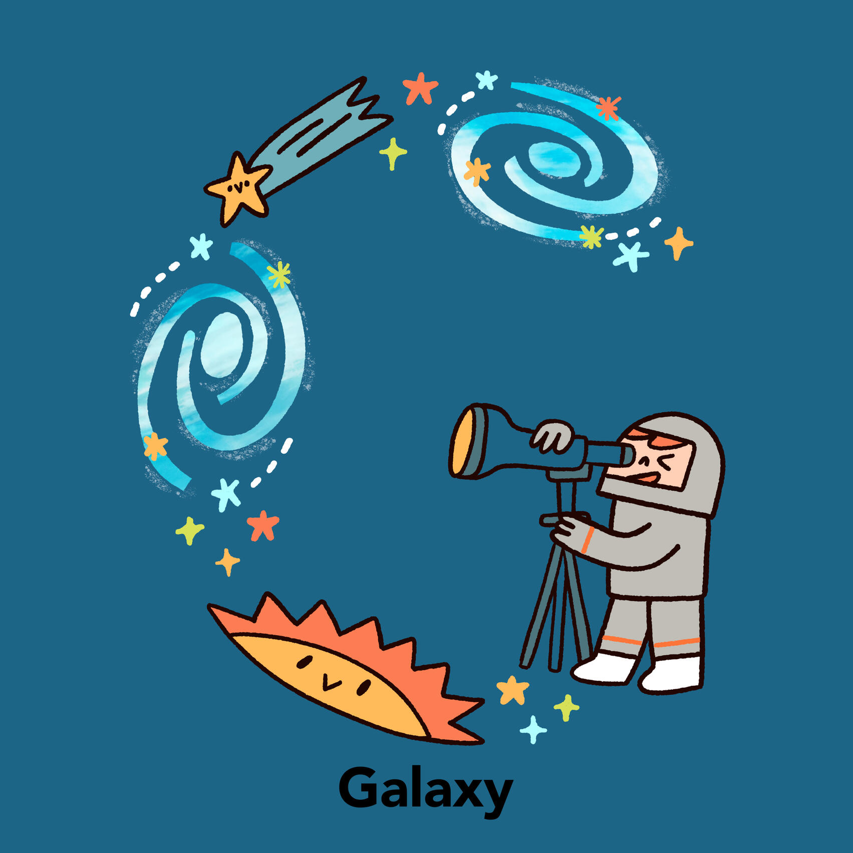 G is for Galaxy Space Alphabet Series. G is for Galaxy.